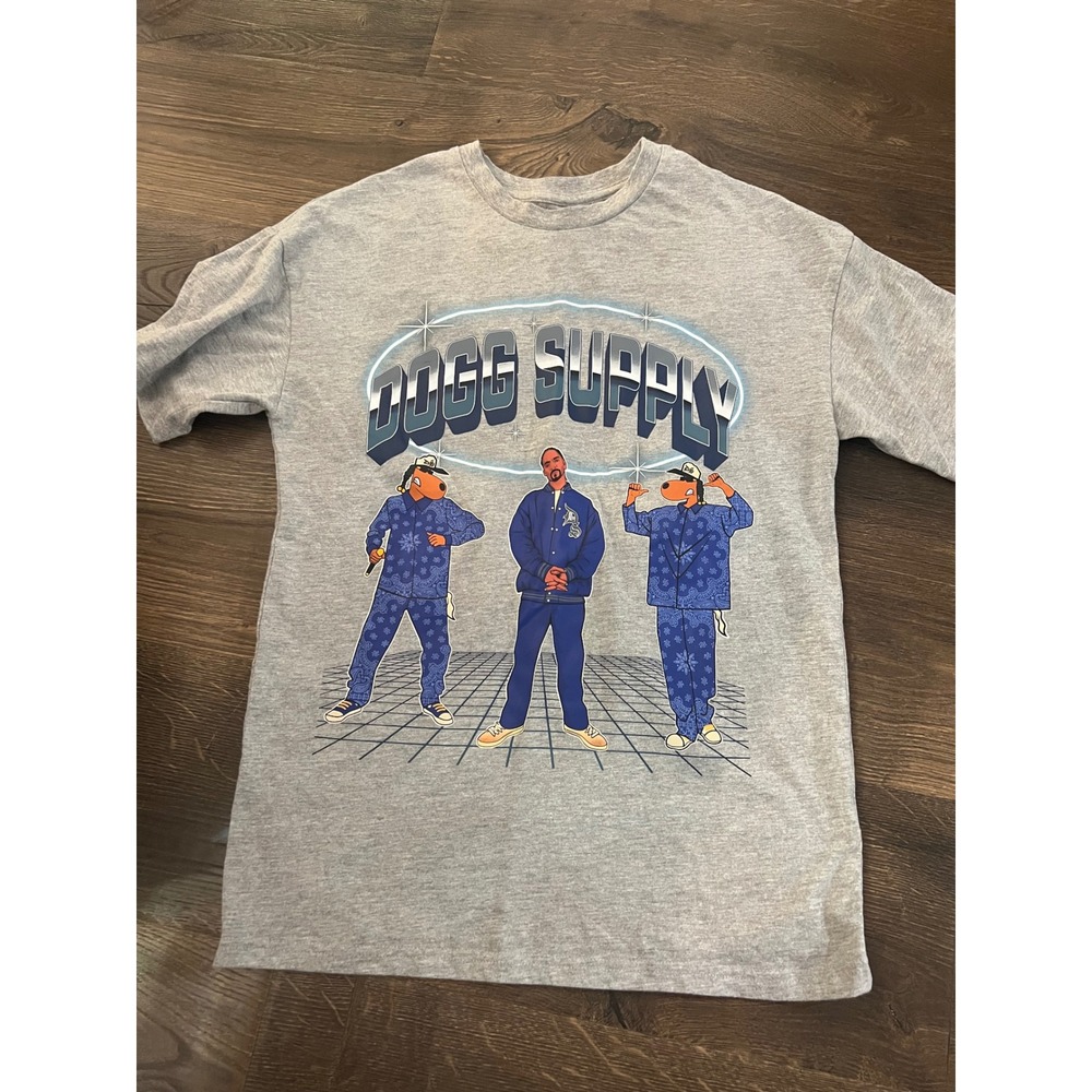 Dogg‎ Supply by Snoop Dogg Mens Graphic T-Shirt Gray Hip Hop Streetwear XS
